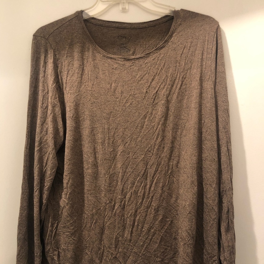 Apt 9 XL heathered brown long sleeve top